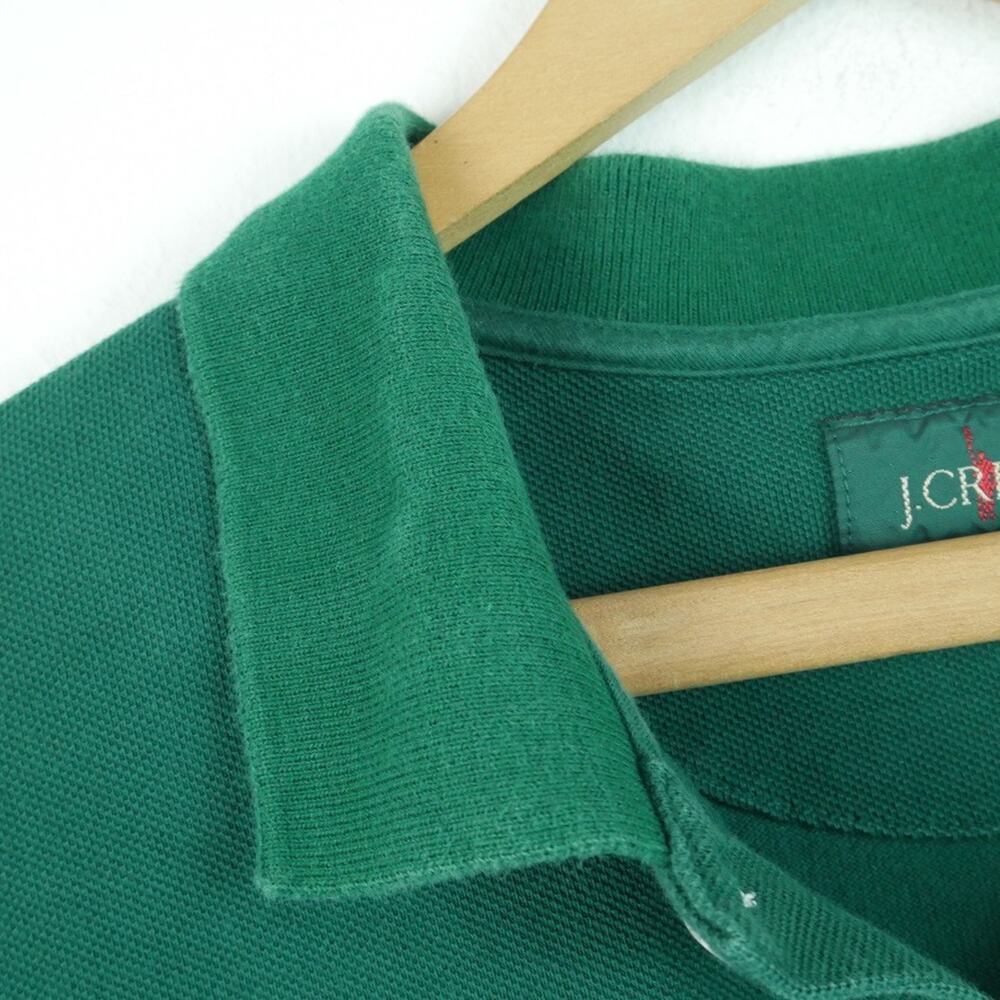 J Crew Oarsman Long Sleeve Polo Large FLAW Green Cotton Preppy Heritage Rugby - Picture 2 of 11